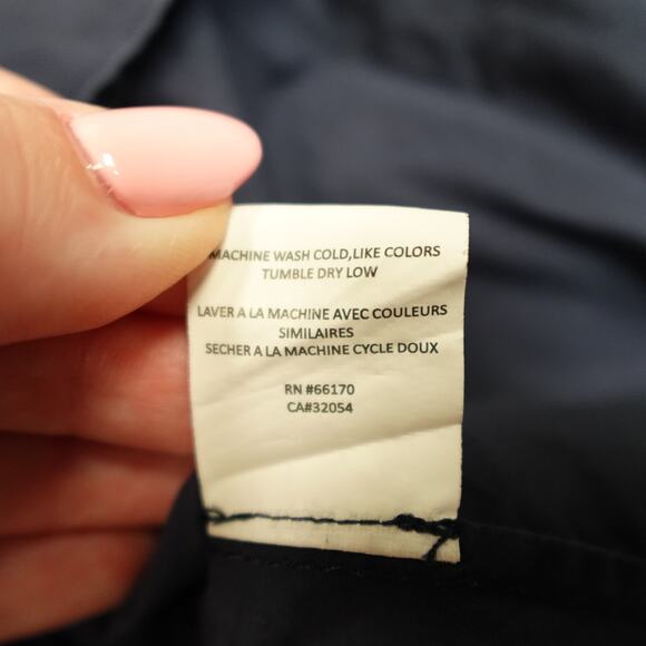 Anthropologie Top Womens Small Tie Neck Navy Blue HD in Paris 3/4 Balloon Sleeve - Picture 5 of 11